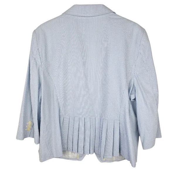 Tommy Hilfiger Blue & White Striped Blazer NWT size 18 - Picture 2 of 8